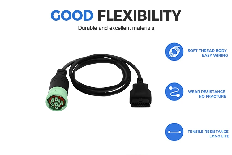 product factory black bod2 obd j1939 can bus cable sae j 1939 eld cable-5
