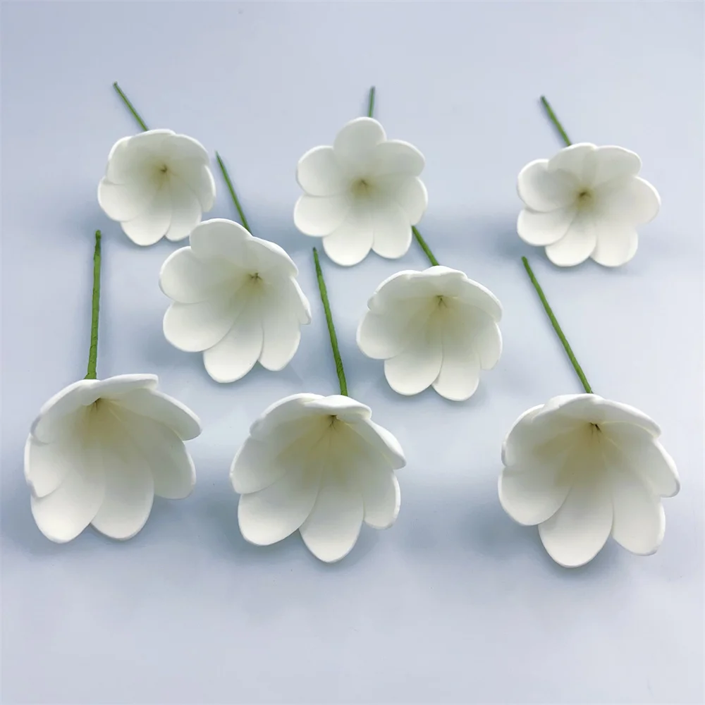 Small 4.5CM White EVA Foam Artificial Hawaii Island Tahiti Head Flower Ear Pick Stylish Party Accessory