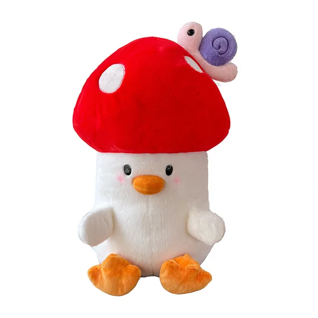 New winter cartoon mushroom chicken plush toy children's bed cute pillow soft grab machine doll wholesale
