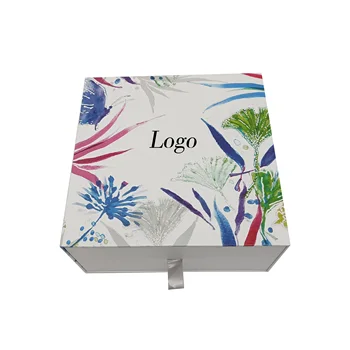 Cardboard embossing  customized logo  cosmetics packaging drawer box
