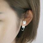 Earring Earrings 2021 Cat And Fish Earring 925 Sterling Silver Earrings With High Quality Trendy Jewelry