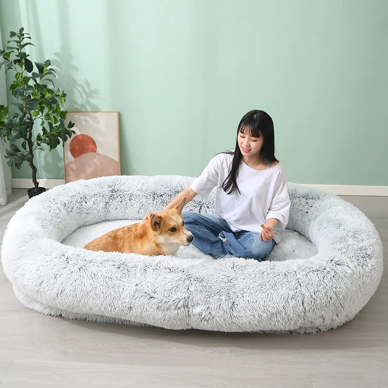 product popular human dog bed for adults giant dog bed with removable washable cover faux fur human size dog bed-51