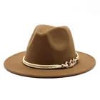 Church Hat Wide Brim Simple Church Derby Top Hat Panama Wool Felt Fedoras Hat British Style Jazz Cap