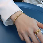 Plated Bangle Hot Sales 18 K Gold Plated Thin Bangle Lovers Rome Number Bangle Bracelet Men
