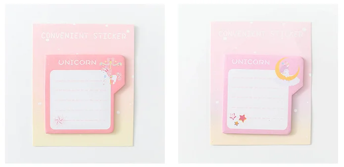 Factory direct selling custom Sticky Notes Unicorn Shape Made In China pad logo Sticky notes wholesale price paper notes