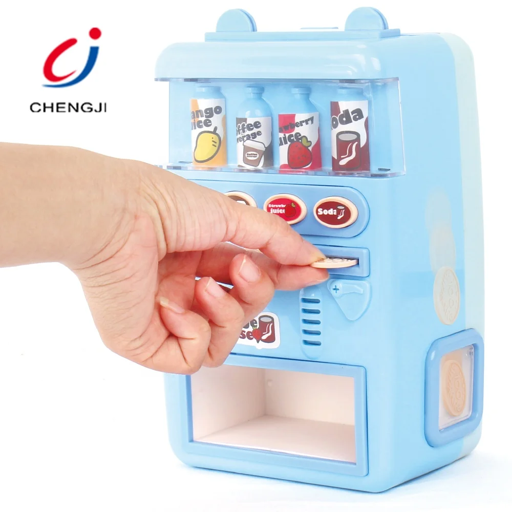 Plastic mini simulation popcorn kid pretend vending education drink machines toy
