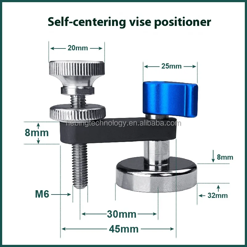 Self Centering Vice Vise Magnet Locator Positioner CNC Workpiece Locator Auxiliary Parallel Magnetic Suction Auxiliary Vise Vice