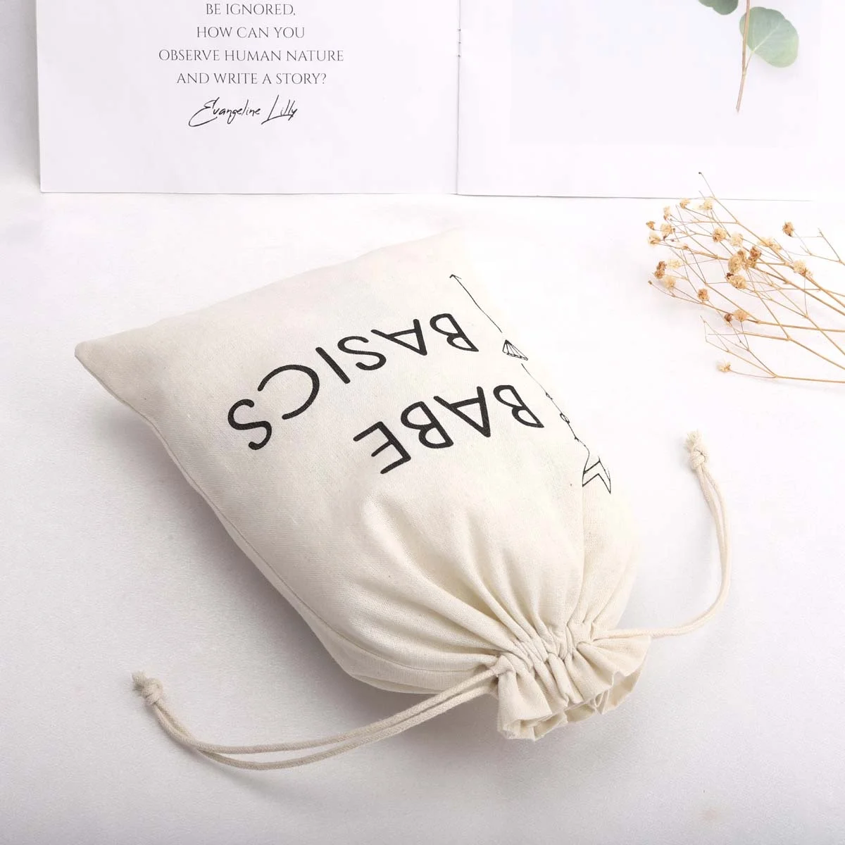 Wholesale Cotton Jewelry Pouch Organic Recyclable Muslin Gift Shoes Cosmetic Storage Packaging Dust Bag