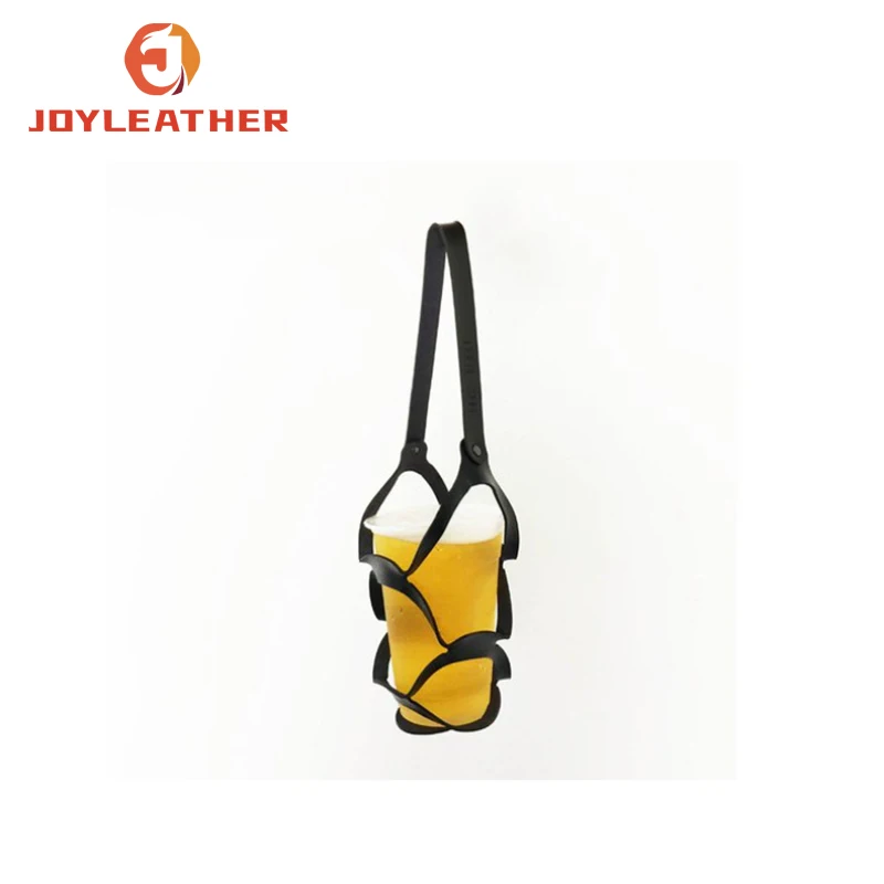 Portable PU Leather Water Bottle Holders Adjustable Cup Sleeves Bottle Cover Carry Bags With Strap