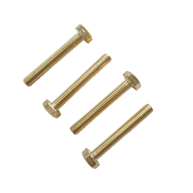 Brass M3 M4 M5 M6 M8 M10 M12 M16 Copper Hexagon Hex Head Bolt Full Thread Screw Hexagon Head Bolt details