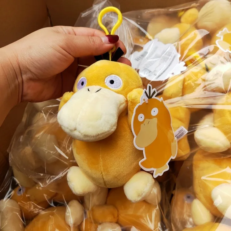 Japanese Poke Psyduck Plush Doll Keychain Stuffed Anime Charmander Keyring Plush Toys for Kids' Gifts