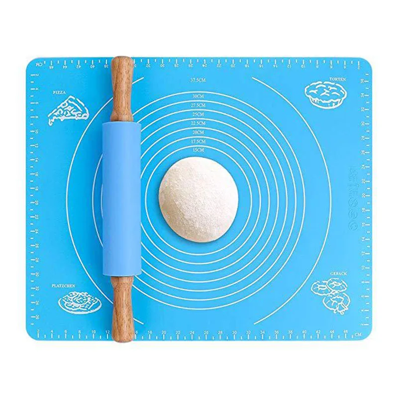 Silicone Kitchen Kneading Dough Mat, Cookie Cake Baking Tools Thick Non-stick Rolling Mat Pastry Accessories Baking Sheet Pads