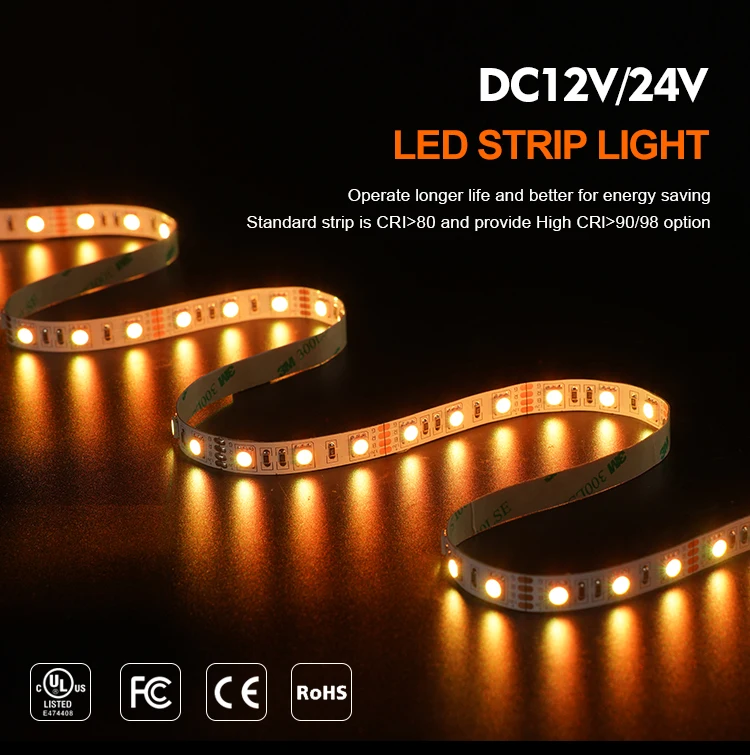 High Brightness Energy Saving SMD5050 60led/m DC12V 10mm Cuttable LED Lamp LED Flexible RGB Strip Lights manufacture