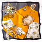 2021 New Neck Scarf Thin Section 90 Large Square Scarf Decorative Shawl Literary Printing Scarf Silk Shawl