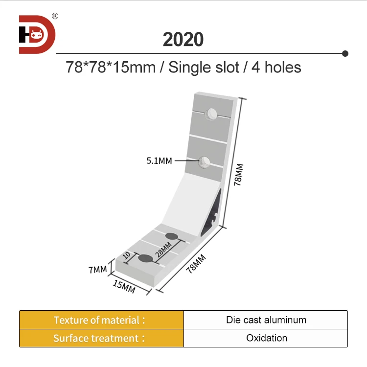 Aluminum Profiles with 90 Degree Corner Code Aluminum Connectors 30/40/3060/4080 Right Angle Connectors Accessories manufacture