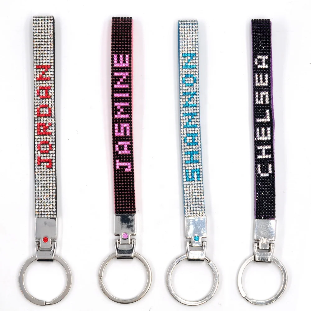 New Bling Bling Keychain Wrist strap Rhinestone Key Chain.Choose your Color 
