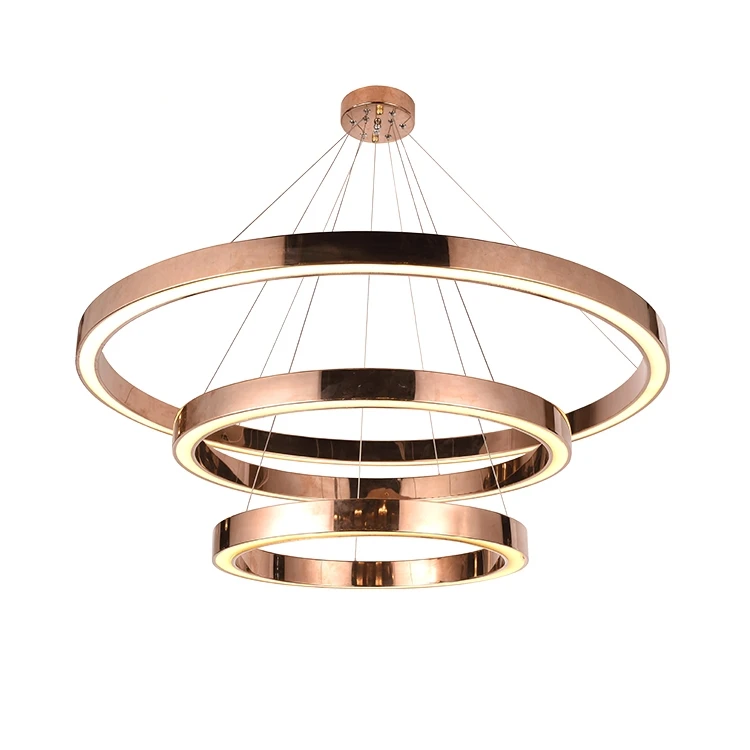 Popular Simple Circle Ring Acrylic Nordic Modern Decorative Led Chandelier