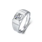 Silver Gemstone Popular 925 Sterling Silver Jewelry Gemstone Moissanite Diamond For Man Wedding