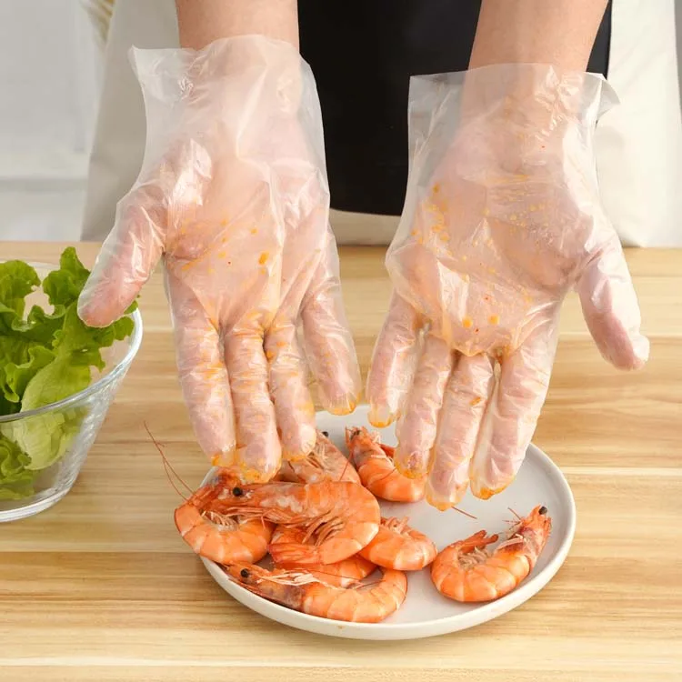 Disposable Transparent Food Grade Poly Gloves Pe Cpe Tpe Gloves