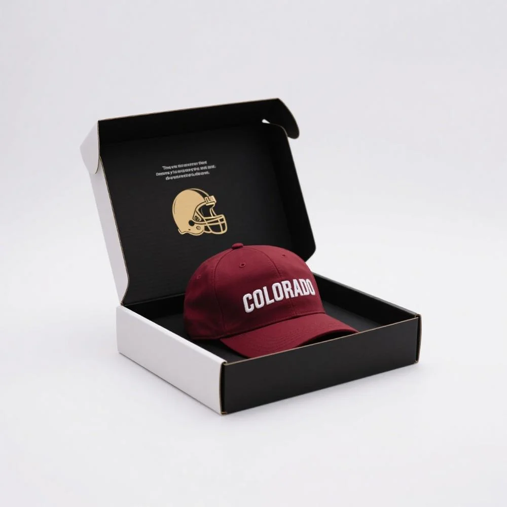 Eco-friendly Corrugated Paper Mailer Box New Design Reusable Shipping Hat Baseball Cap Packaging Cardboard Box for Socks factory