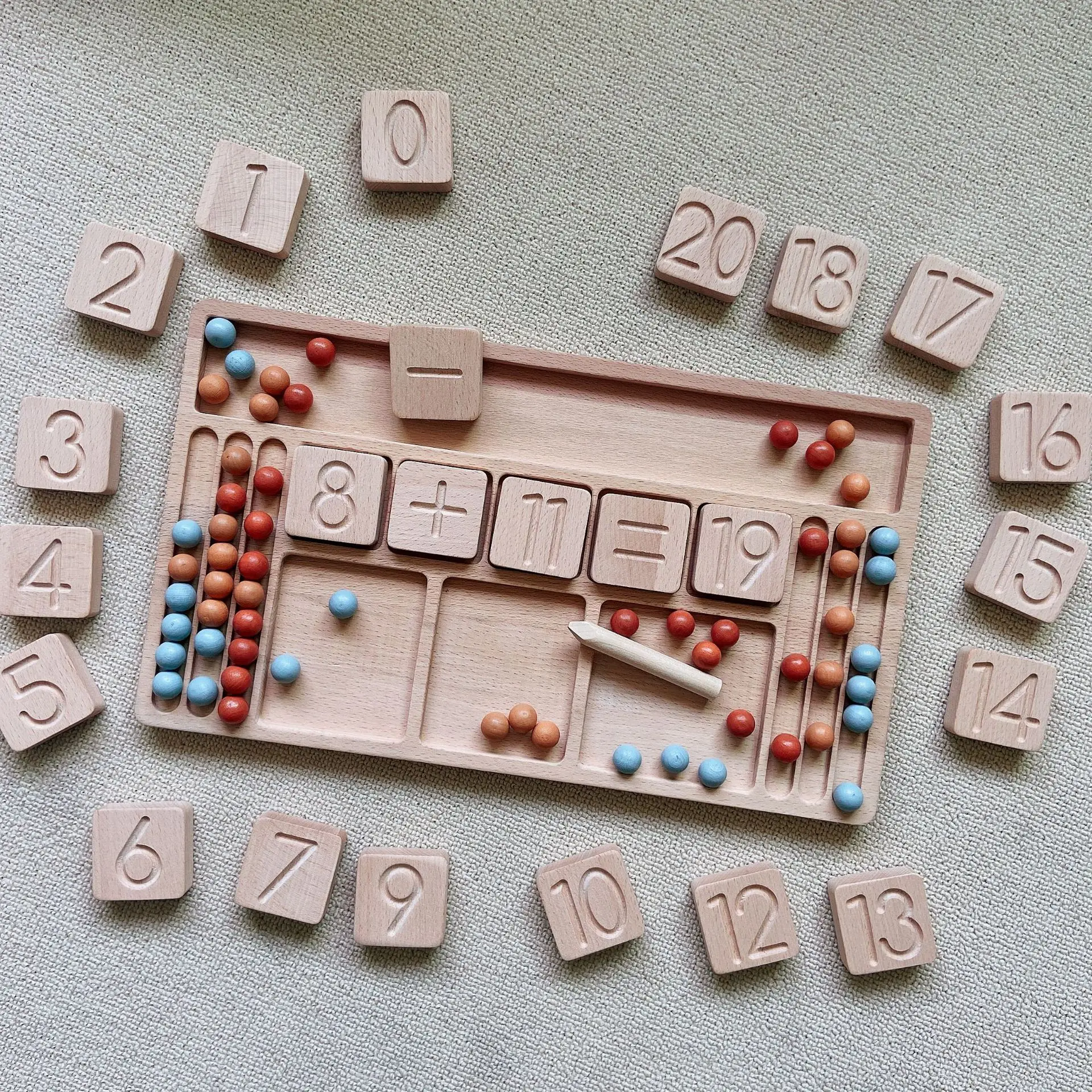Wood Loose Parts Sensory Play Sorting Tray Counting Maths Frame Wooden  Tracing Board - Buy Wooden Math Board With Set Of Reversible Number Cards  Montessori Educational Resource,Wooden Number Board,Montessori Wooden Toys  Product