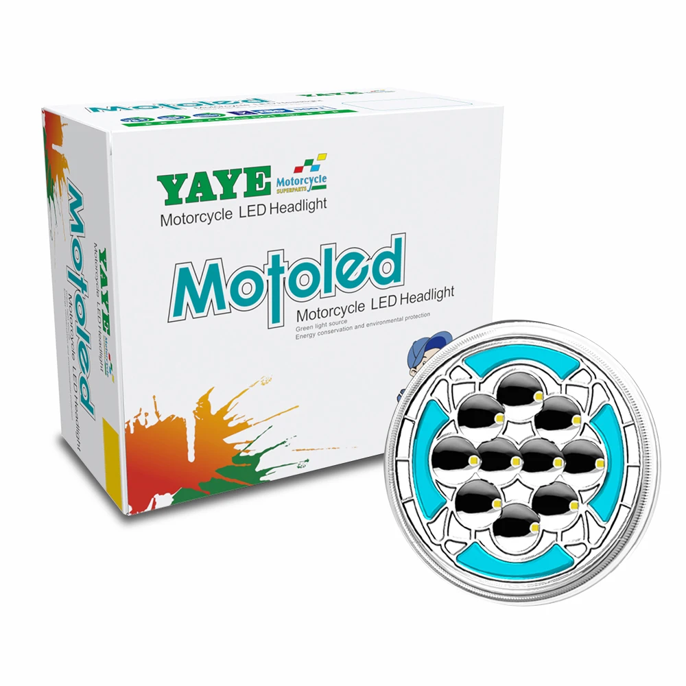 Round Motorcycle LED Headlight with High Thermal Conductivity Aluminum Shell IP67 Waterproof and Semi-assembly Design