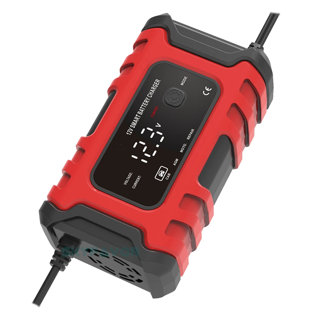 New products smart battery charger car 12v auto 12 VOLT 6A pulse Repair lead acid Maintenance-free car battery charger for 60AH