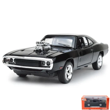 1/32 Fast & Furious 7 1970 Dodge Charger R/T Diecast Metal Miniature Toy Car Model Pull Back Sound Light Collection Gift For Kid