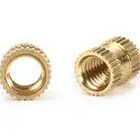 Nuts M4-M12 Through-hole Straight-grained Brass Nuts With Injection Molding Embedded Cold-pressed Hot-melt Nuts
