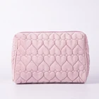 Travel Cosmetic Travel Bag Custom Velvet Travel Clutch Zipper Women Makeup Case Pouch Quilted Cosmetic Bags