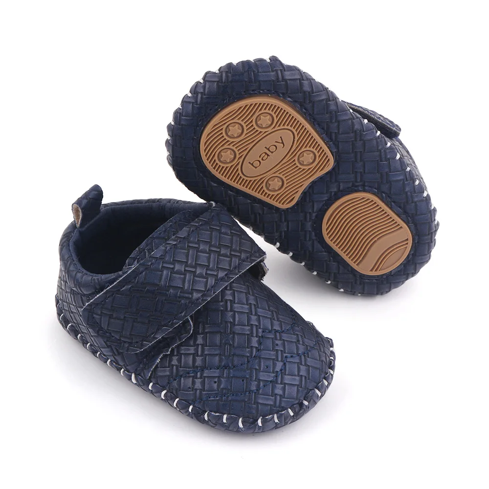 Baby Shoes for Boys Pure Color PU Leather Infants Simple Casual Soft Sole Non-slip Toddler Shoes supplier