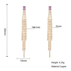 Drop Earrings New Brass Real Gold Purple Cubic Zircon Dangle Drop Earrings For Women Luxury Gift