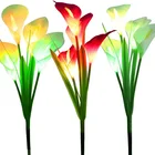 Calla Flower 4 Head Solar Calla Lily Flower With RGB Color Changing Led