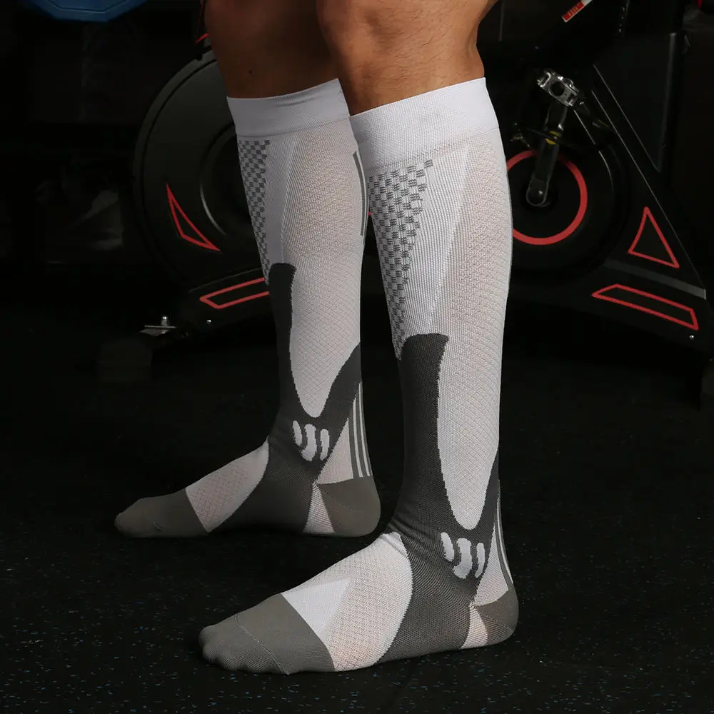 Custom Logo Men Women Sports Knee High Socks 20-30mmgh Medical Nurse Compression Socks