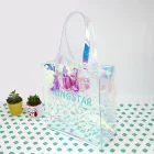 Pvc Bag Pvc Transparent Holographic Clear PVC Shopping Bag With Handle Waterproof Beach PVC Tote Bag