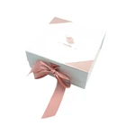 Box Gift Box Custom Printing Square Cake Gift Packaging Box Collapsible Mini Cupcake Box With Ribbon