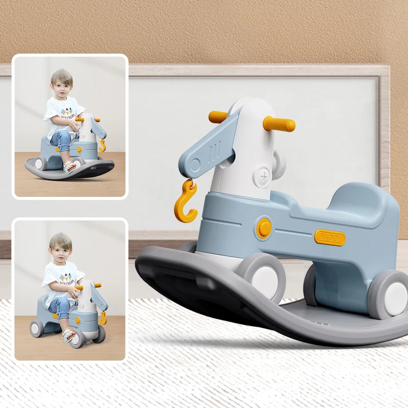 2023 New Arrivals and Design Customized ODM 2 In 1 Children Ride On Engineering Truck and Rocking Toy For Toddler Car Toy