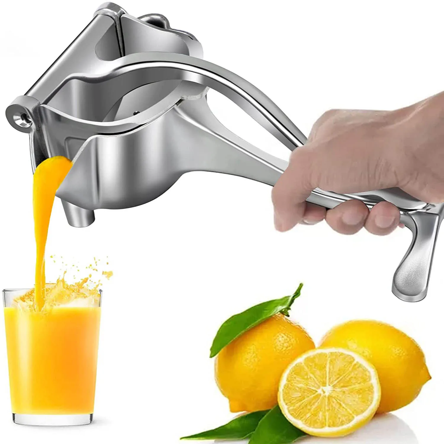 Cuchara Manual de Aleación de Aluminio Yellow Exprimidor de Limón y Lima Manual de Metal Resistente para Limones Naranjas de Lima y Extracto de Todos los Jugos de Frutas 