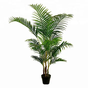 Paradise Palm,Outdoor Indoor Home Ornamental Small Large Big Fake Potted Plante Artificial Bonsai kwai Palm Tree Plants for Sale