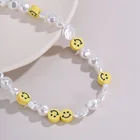 Pearl Necklace High Quality Smiley Face Pearl Smile Ceramic Necklace Jewelry Womens 2021