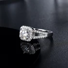 Ring SKA Silver Jewelry Gold Plated 1 Carat Halo Moissanite Engagement Ring With Reasonable Price