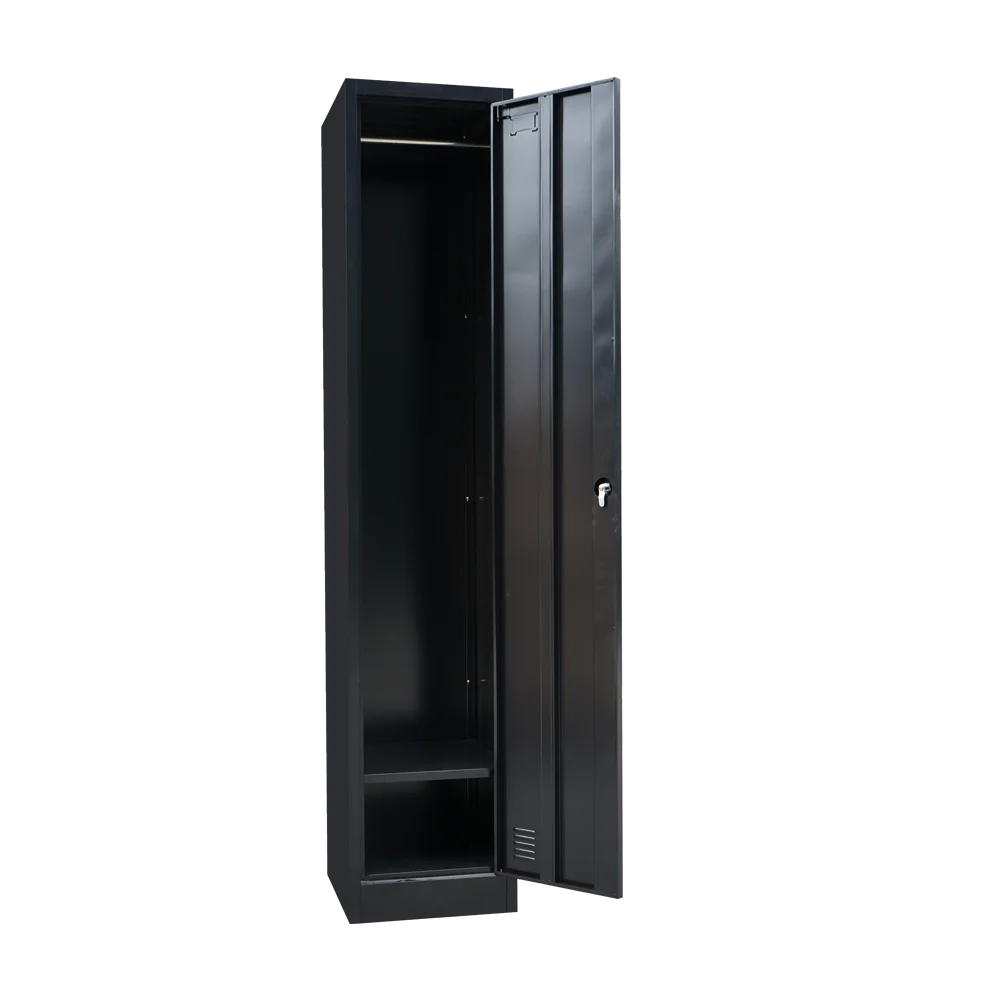 Modern Single-Door Steel Lockers Cabinet Guangzhou Factory's Metal Cupboard for Bedroom Clothes Storage Wardrobes Furniture