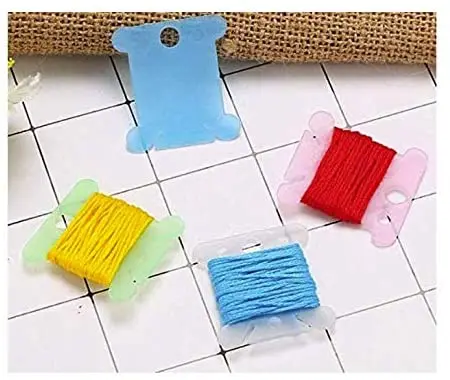 50Pcs Plastic Floss Bobbins Embroidery Thread Cards DIY Cross Stitch Organizer 