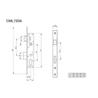 Door Aluminum Customized 8mm X 8mm Small Backset French Door Mortise Lock Body For Different Aluminum Door
