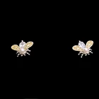 Stud Earrings Studs Earrings Studs Yellow Enamel Pearl Cubic Zirconia Stud Earrings Animal Jewelry