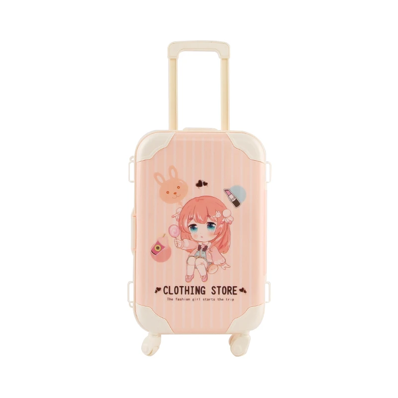 Wholesale mini draw-bar box plastic mini suitcase mini suitcase box for girl