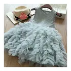 2021 Wholesale Children Clothes Girls Tulle Dress Baby Girls Dresses Summer Kids Ruffle Waist Tutu Dress