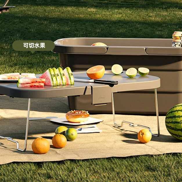 Multifunctional Plastic Folding Picnic Basket Easy Carrying Camping