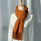Long Shawls Womens Soft Cashmere Long Scarf Pashmina Shawls Pure Color Women Scarves Cashmere
