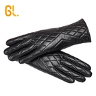 Leather Fashion Gloves Ladies Black GL Classic High Quality Wholesale Women Winter Leather Fashion Lambskin Gloves For Ladies